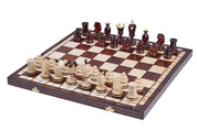 ROYAL Schachspiel mit eingelegten Figuren (49 × 49 cm)