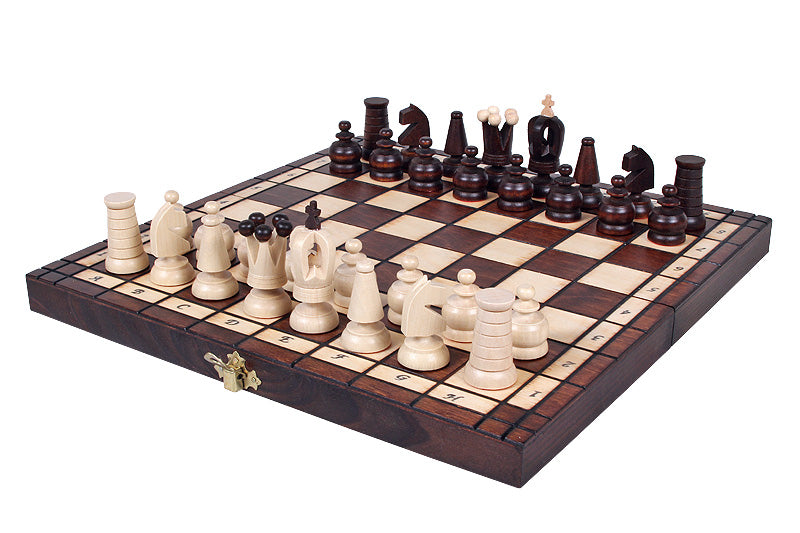 Holz Schachspiel 31x31 cm - Klappbar - Staunton Figuren - König 65 mm - Reiseschach - Holz Schachspiel 31x31 cm - Klappbar - Staunton Figuren - König 65 mm - Reiseschach