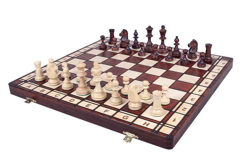Holzschachspiel „Berlin“ Nr. 4 (42 × 42 cm) mit gewichteten Figuren - Holzschachspiel „Berlin“ Nr. 4 (42 × 42 cm) mit gewichteten Figuren