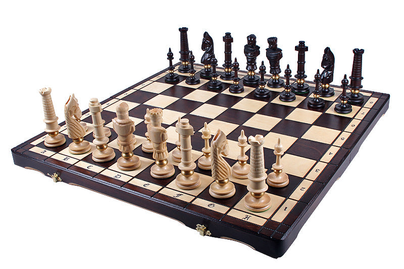 Royal Lux Large Schachspiel aus Holz (65 × 65 cm) - Royal Lux Large Schachspiel aus Holz (65 × 65 cm)