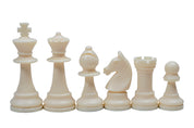 Staunton Schachfiguren Nr. 6, creme und schwarz (König 96 mm)