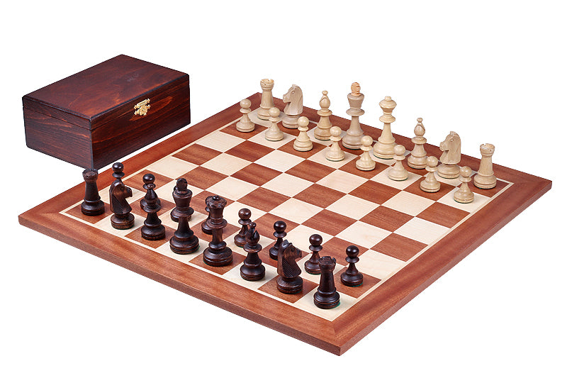 Staunton Schachfiguren Nr. 5 in einer Holztruhe - Staunton Schachfiguren Nr. 5 in einer Holztruhe