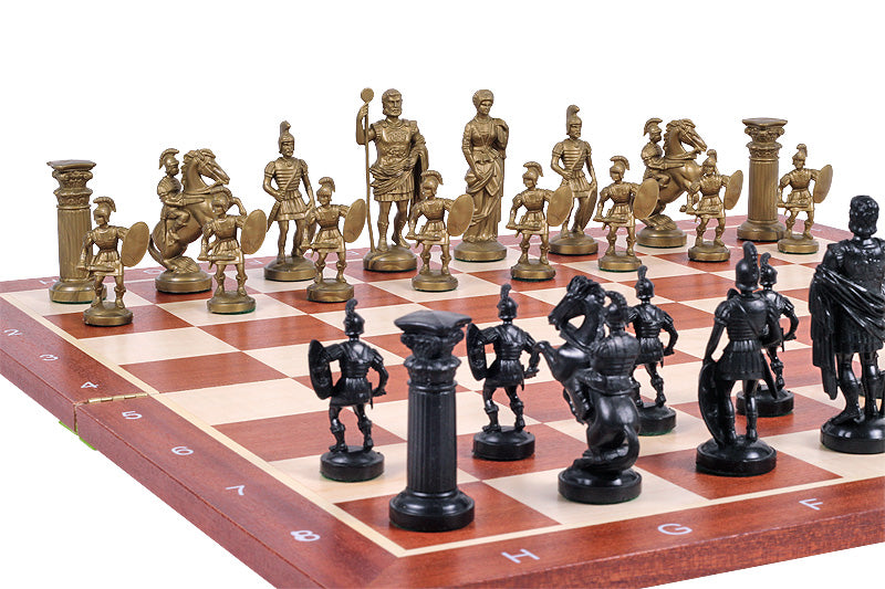 Römisches Reich stilisierte Schachfiguren, schwarz und gold (König 98 mm) - Römisches Reich stilisierte Schachfiguren, schwarz und gold (König 98 mm)