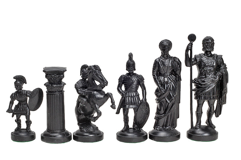 Römisches Reich stilisierte Schachfiguren, creme und schwarz (König 98 mm) - Römisches Reich stilisierte Schachfiguren, creme und schwarz (König 98 mm)
