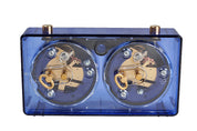 CLASSIC kleine Kunststoffuhr, blau transparent