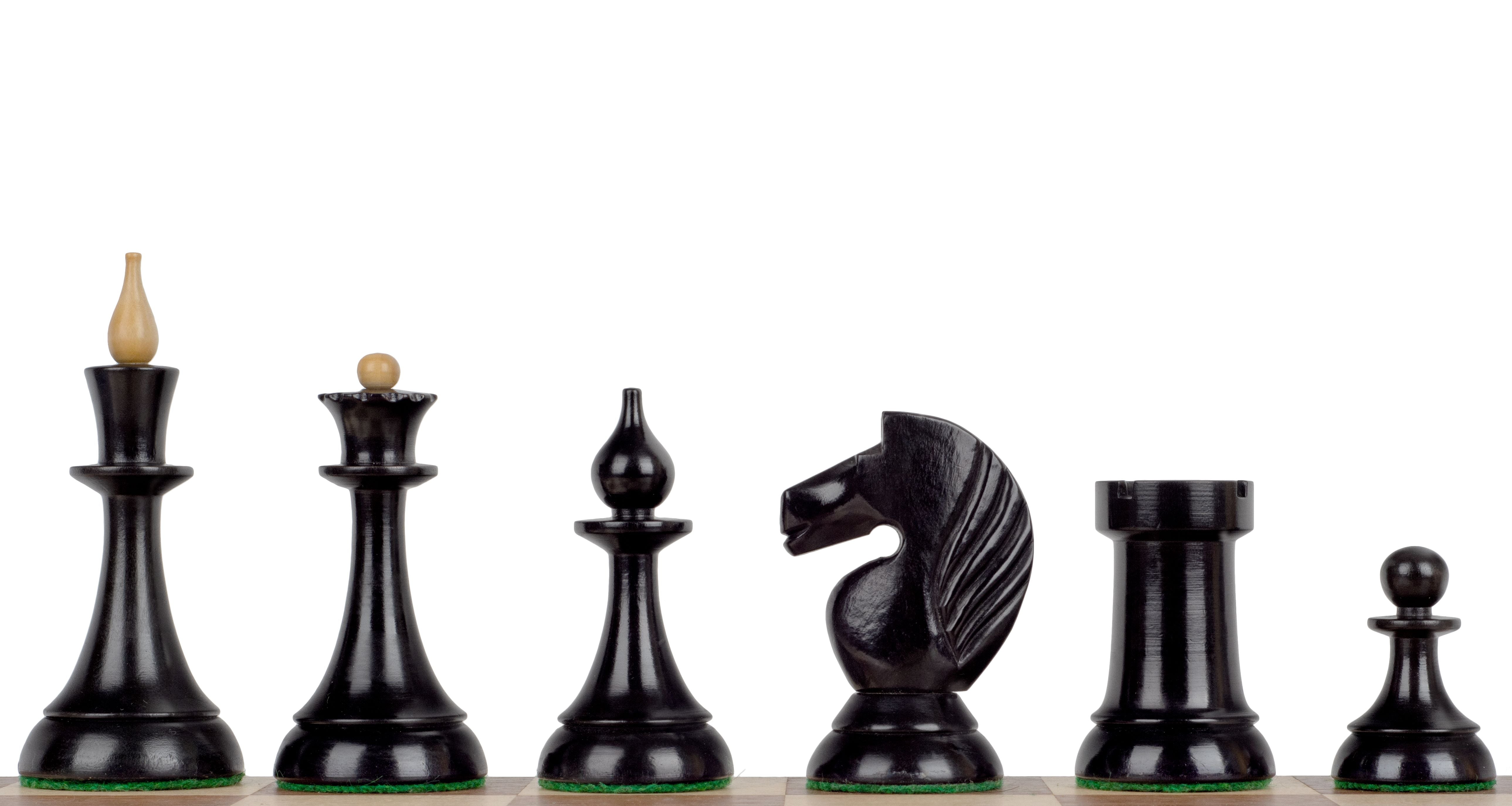 Queen's Gambit Schachfiguren 1957 Ebenholz Buchsbaum 4 Zoll - Queen's Gambit Schachfiguren 1957 Ebenholz Buchsbaum 4 Zoll