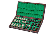 ROYAL Schachspiel mit eingelegten Figuren (49 × 49 cm)