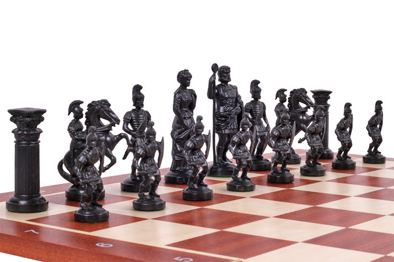 Römisches Reich stilisierte Schachfiguren, schwarz und gold (König 98 mm) - Römisches Reich stilisierte Schachfiguren, schwarz und gold (König 98 mm)