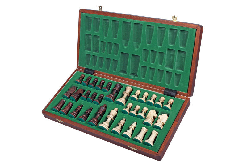 Holzschachspiel „Berlin“ Nr. 4 (42 × 42 cm) mit gewichteten Figuren - Holzschachspiel „Berlin“ Nr. 4 (42 × 42 cm) mit gewichteten Figuren