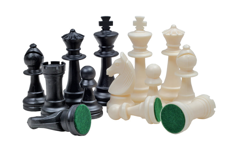 Staunton Schachfiguren Nr. 6, creme und schwarz (König 96 mm) - Staunton Schachfiguren Nr. 6, creme und schwarz (König 96 mm)
