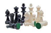 Staunton Schachfiguren Nr. 6, creme und schwarz (König 96 mm)