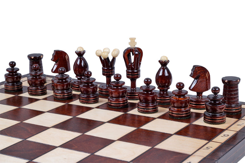 ROYAL Schachspiel mit eingelegten Figuren (49 × 49 cm) - ROYAL Schachspiel mit eingelegten Figuren (49 × 49 cm)