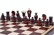 ROYAL Schachspiel mit eingelegten Figuren (49 × 49 cm)