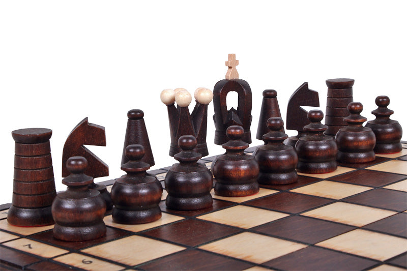 Holz Schachspiel 31x31 cm - Klappbar - Staunton Figuren - König 65 mm - Reiseschach - Holz Schachspiel 31x31 cm - Klappbar - Staunton Figuren - König 65 mm - Reiseschach