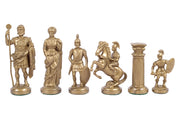 Römisches Reich stilisierte Schachfiguren, schwarz und gold, beschwert mit Metall (König 98 mm)