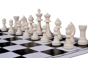 Staunton Schachfiguren Nr. 6, creme und schwarz (König 96 mm)