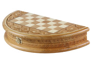 Chess Rubin - handgeschnitztes rundes Schachspiel aus Holz (33 cm)