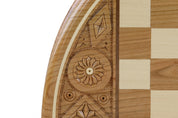 Chess Rubin - handgeschnitztes rundes Schachspiel aus Holz (33 cm)