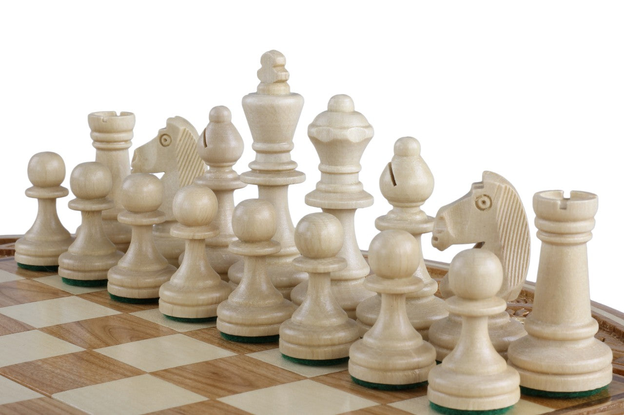 Chess Rubin - handgeschnitztes rundes Schachspiel aus Holz (33 cm) - Chess Rubin - handgeschnitztes rundes Schachspiel aus Holz (33 cm)