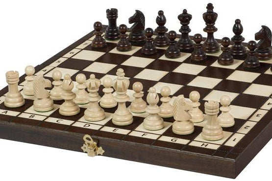 Holz Schachspiel 36x36 cm - Klappbar - Staunton Figuren - Reiseschach - Holz Schachspiel 36x36 cm - Klappbar - Staunton Figuren - Reiseschach