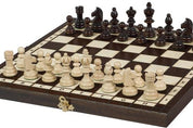 Holz Schachspiel 36x36 cm - Klappbar - Staunton Figuren - Reiseschach