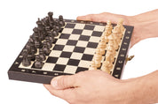Magnetisches Holzschach Mini 20 cm - Reiseschach schwarz