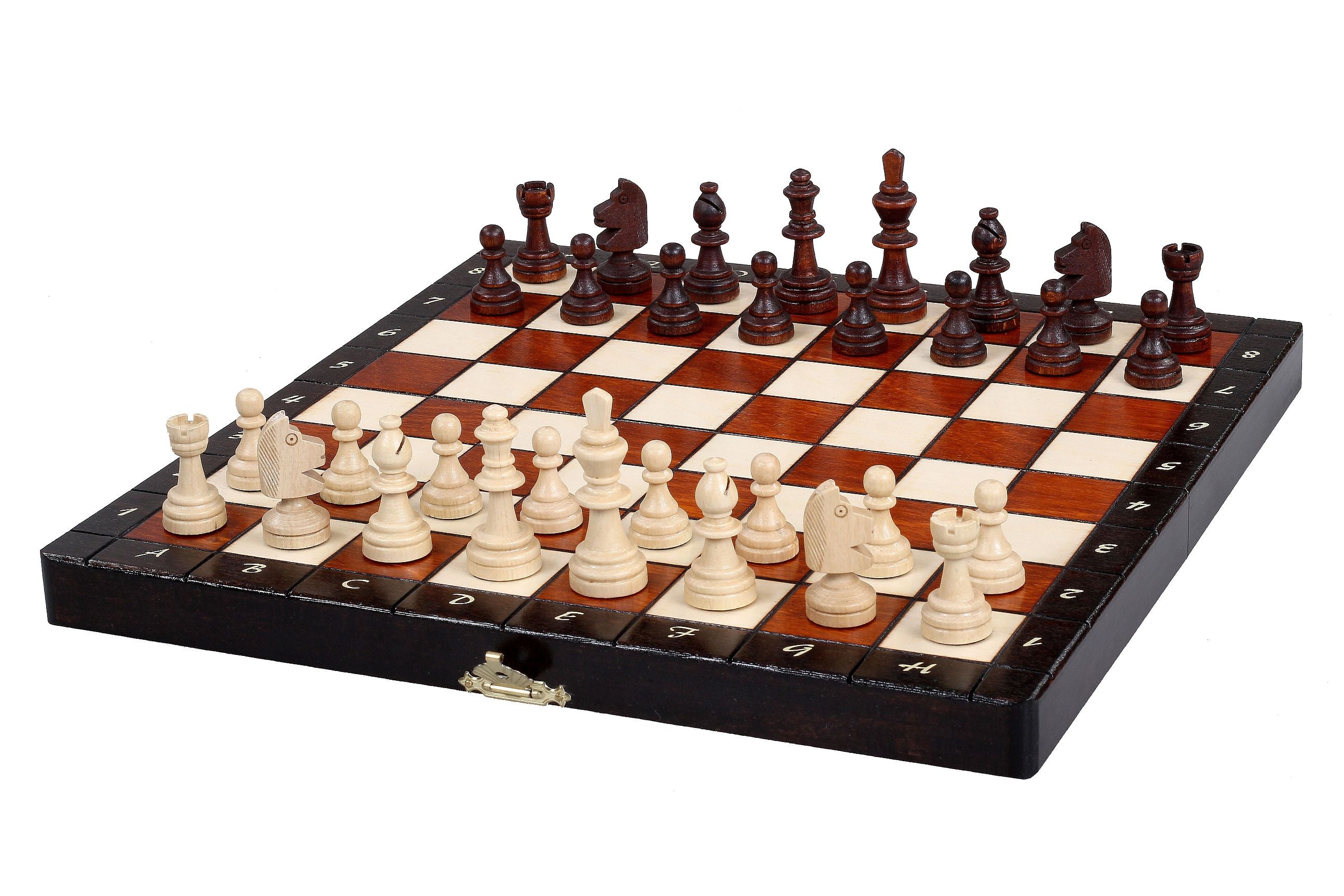 Magnetisches Holzschach Lux 28 × 28 cm - Reiseschachspiel - Magnetisches Holzschach Lux 28 × 28 cm - Reiseschachspiel