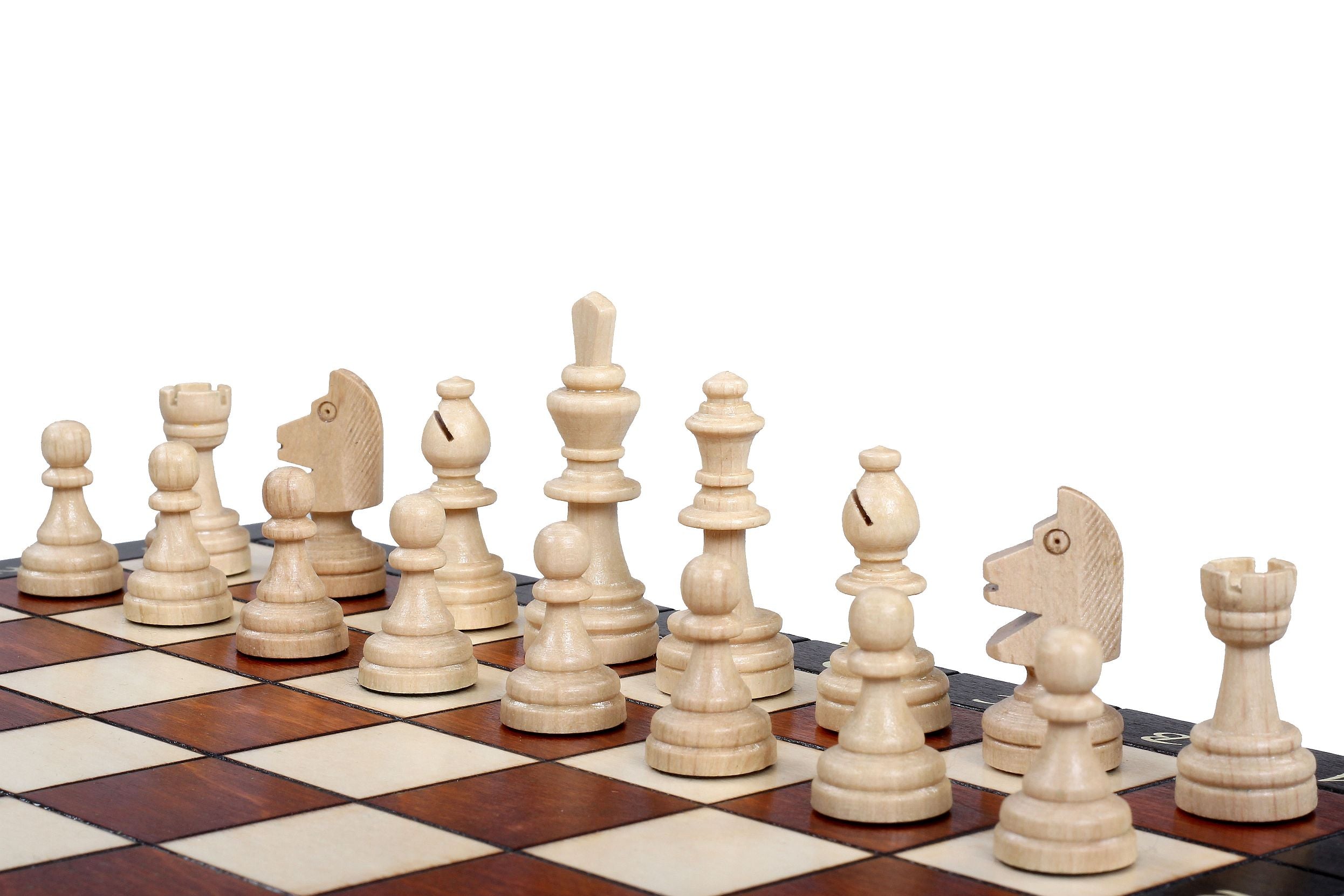 Magnetisches Holzschach Lux 28 × 28 cm - Reiseschachspiel - Magnetisches Holzschach Lux 28 × 28 cm - Reiseschachspiel