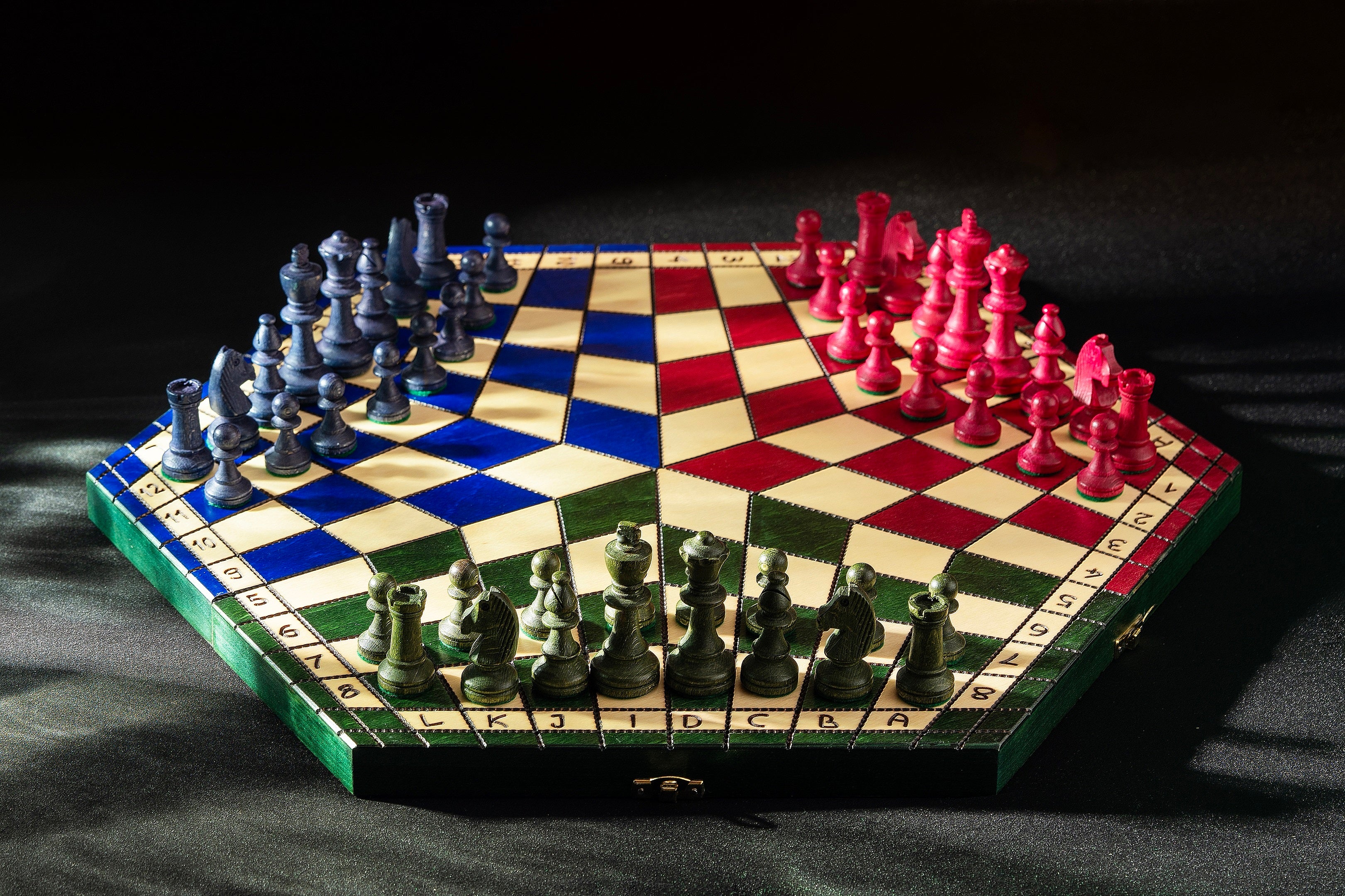Drei-Spieler-Schach - groß (Trikolore) - Drei-Spieler-Schach - groß (Trikolore)