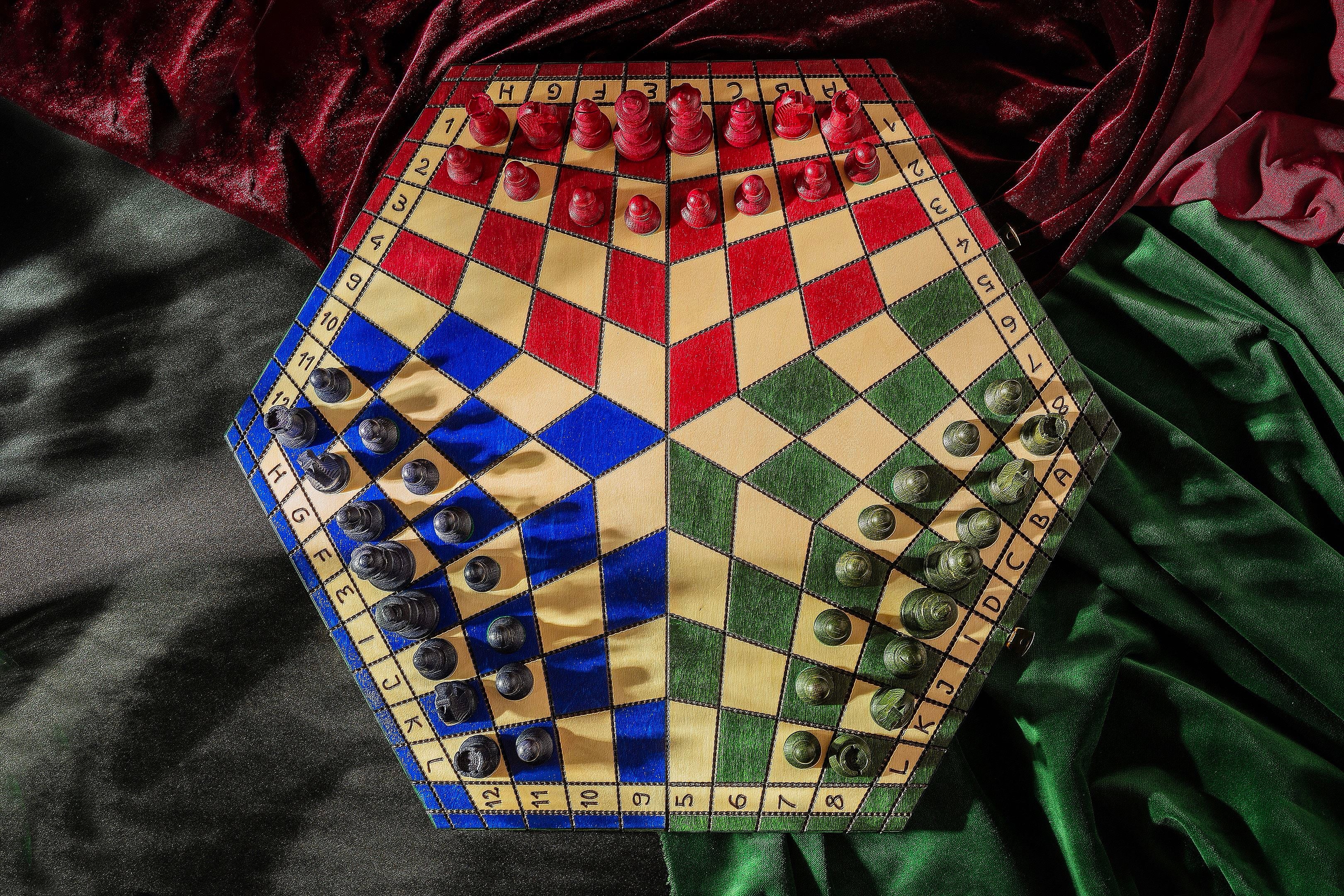 Drei-Spieler-Schach - groß (Trikolore) - Drei-Spieler-Schach - groß (Trikolore)