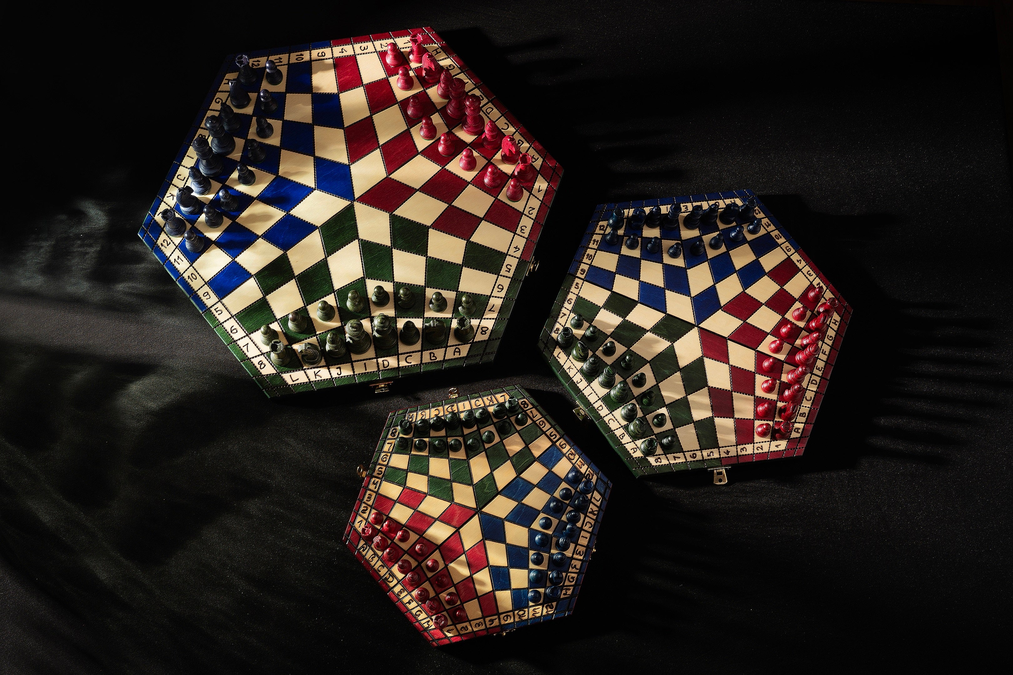 Drei-Spieler-Schach - groß (Trikolore) - Drei-Spieler-Schach - groß (Trikolore)