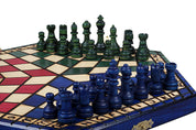 Schachspiel für drei Spieler (32x28cm) tricolour