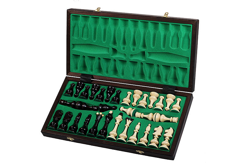 Großes Holz Schachspiel 49x49 cm  - Klappbar - Staunton Figuren - Feld 52 mm - Großes Holz Schachspiel 49x49 cm  - Klappbar - Staunton Figuren - Feld 52 mm
