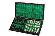 Großes Holz Schachspiel 49x49 cm  - Klappbar - Staunton Figuren - Feld 52 mm
