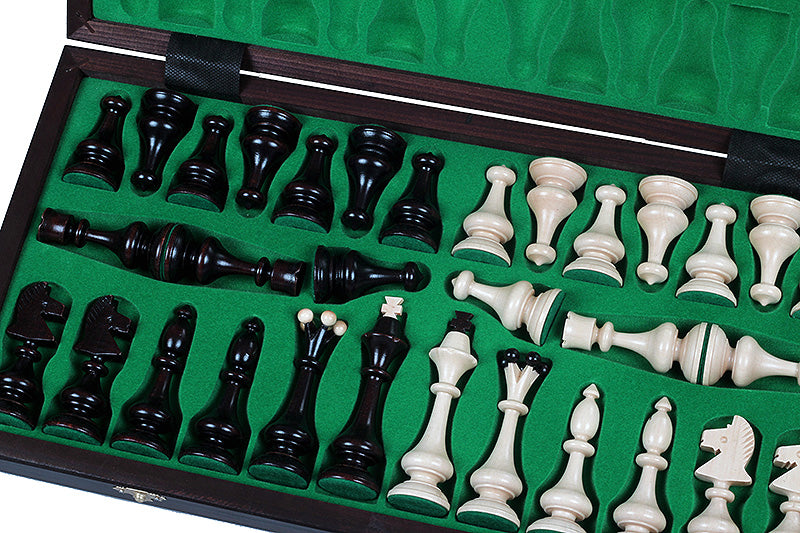 Großes Holz Schachspiel 49x49 cm  - Klappbar - Staunton Figuren - Feld 52 mm - Großes Holz Schachspiel 49x49 cm  - Klappbar - Staunton Figuren - Feld 52 mm