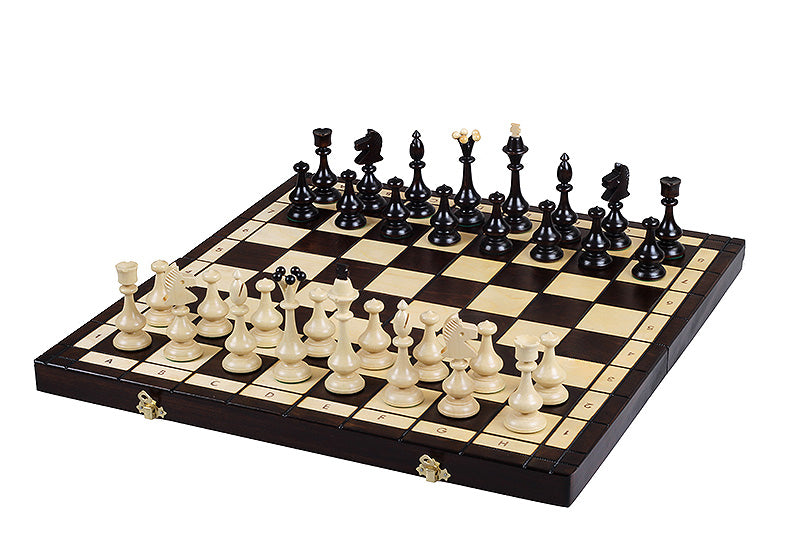 Großes Holz Schachspiel 49x49 cm  - Klappbar - Staunton Figuren - Feld 52 mm - Großes Holz Schachspiel 49x49 cm  - Klappbar - Staunton Figuren - Feld 52 mm
