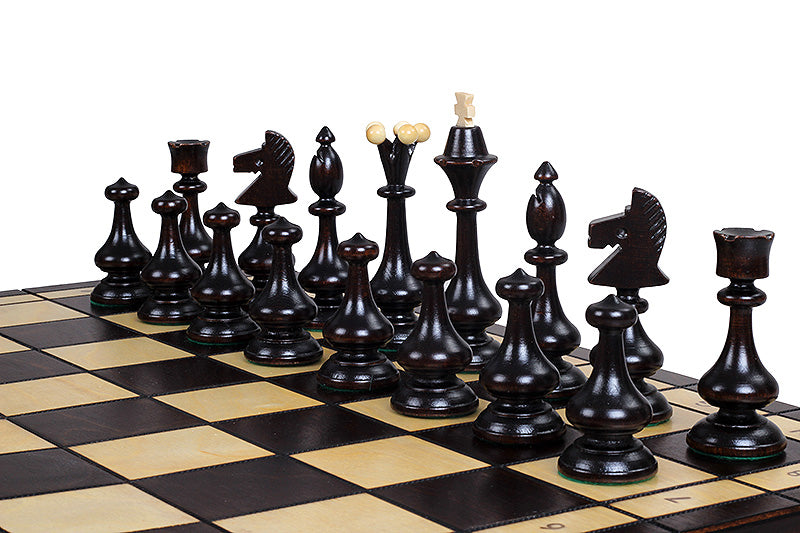 Großes Holz Schachspiel 49x49 cm  - Klappbar - Staunton Figuren - Feld 52 mm - Großes Holz Schachspiel 49x49 cm  - Klappbar - Staunton Figuren - Feld 52 mm