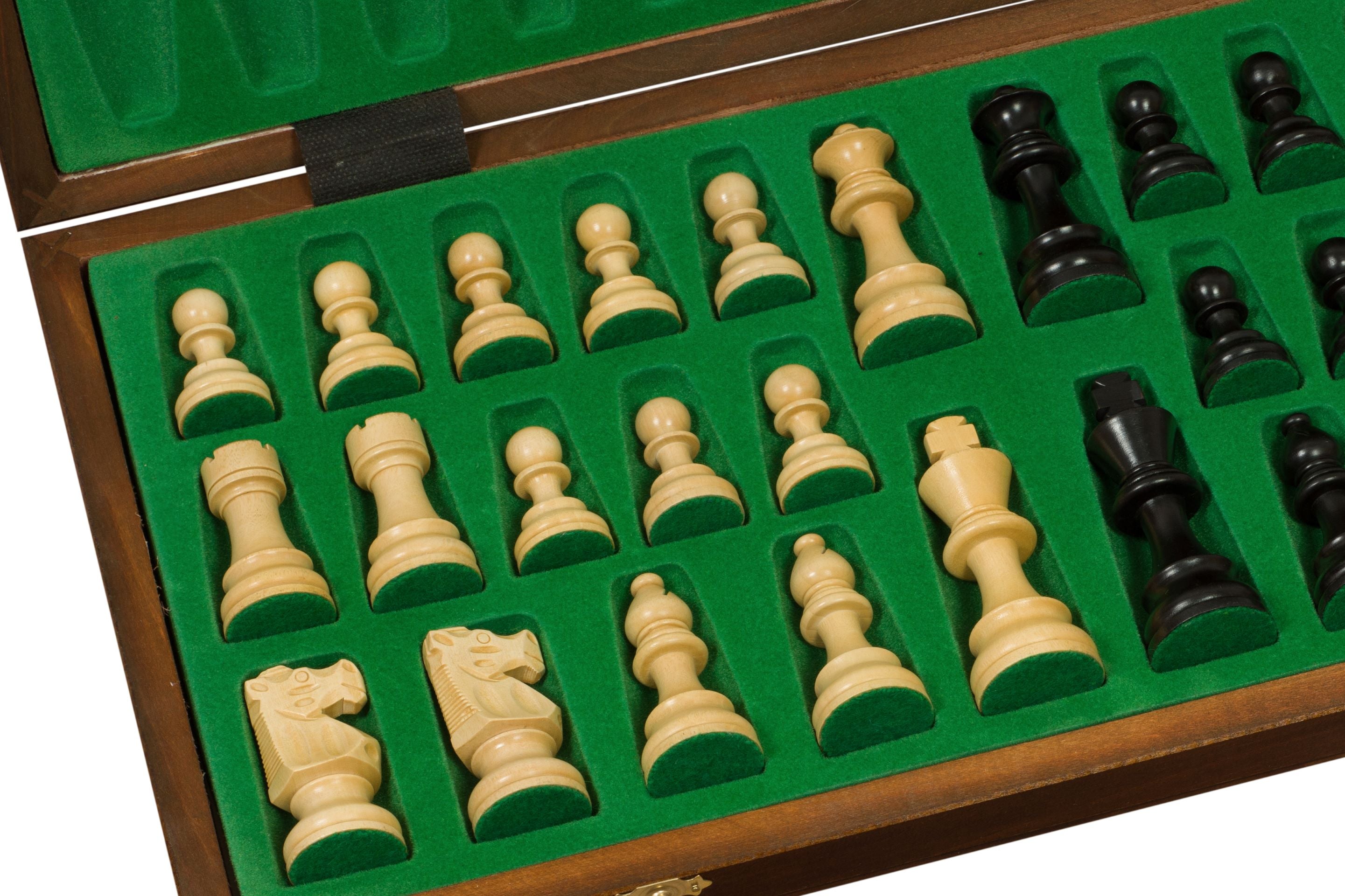 TURNIER Nr. 6 mit Intarsien, FRANZÖSISCH EBONISIERT, 3,75"-NurSchach