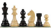 No6 Schwarzes Schachbrett+ 3.75" Deutsche Ebonisierte Figuren-NurSchach