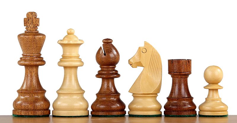 Turnierschach-Set Nr. 5 - 50mm Brett + Deutsche Ritter 3,5" Figuren-NurSchach