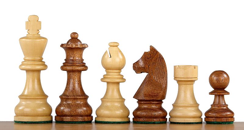Turnierschach-Set Nr. 5 - 50mm Brett + Deutsche Ritter 3,5" Figuren - Turnierschach-Set Nr. 5 - 50mm Brett + Deutsche Ritter 3,5" Figuren-NurSchach