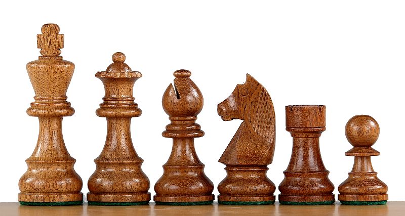 Turnierschach-Set Nr. 5 - 50mm Brett + Deutsche Ritter 3,5" Figuren - Turnierschach-Set Nr. 5 - 50mm Brett + Deutsche Ritter 3,5" Figuren-NurSchach