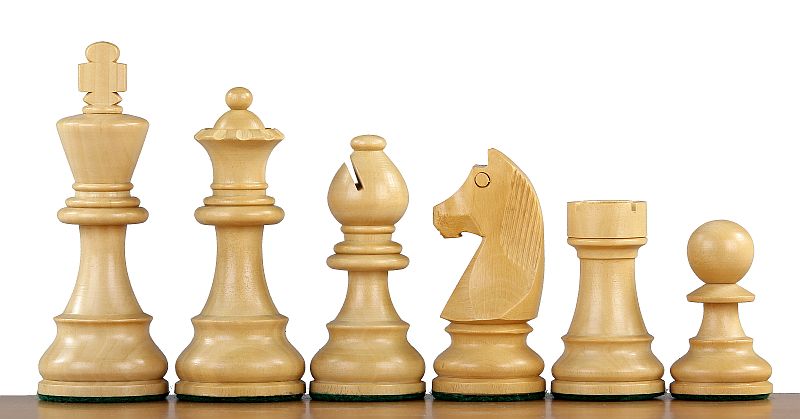 German Chess Figures (Timeless) Indian Acacia/Buckthorn 4 inch - German Chess Figures (Timeless) Indian Acacia/Buckthorn 4 inch