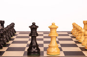 No6 Schwarzes Schachbrett+ 3.75" Französische Ebonisierte Figuren