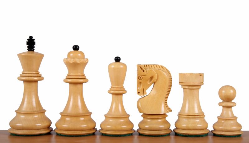 Zagreb 3.5 Schachfiguren aus Ebenholz - Zagreb 3.5 Schachfiguren aus Ebenholz