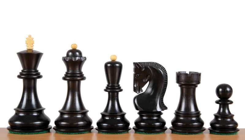 Zagreb Chess Figures 4 Inch Ebony Carved Wooden - Zagreb Chess Figures 4 Inch Ebony Carved Wooden