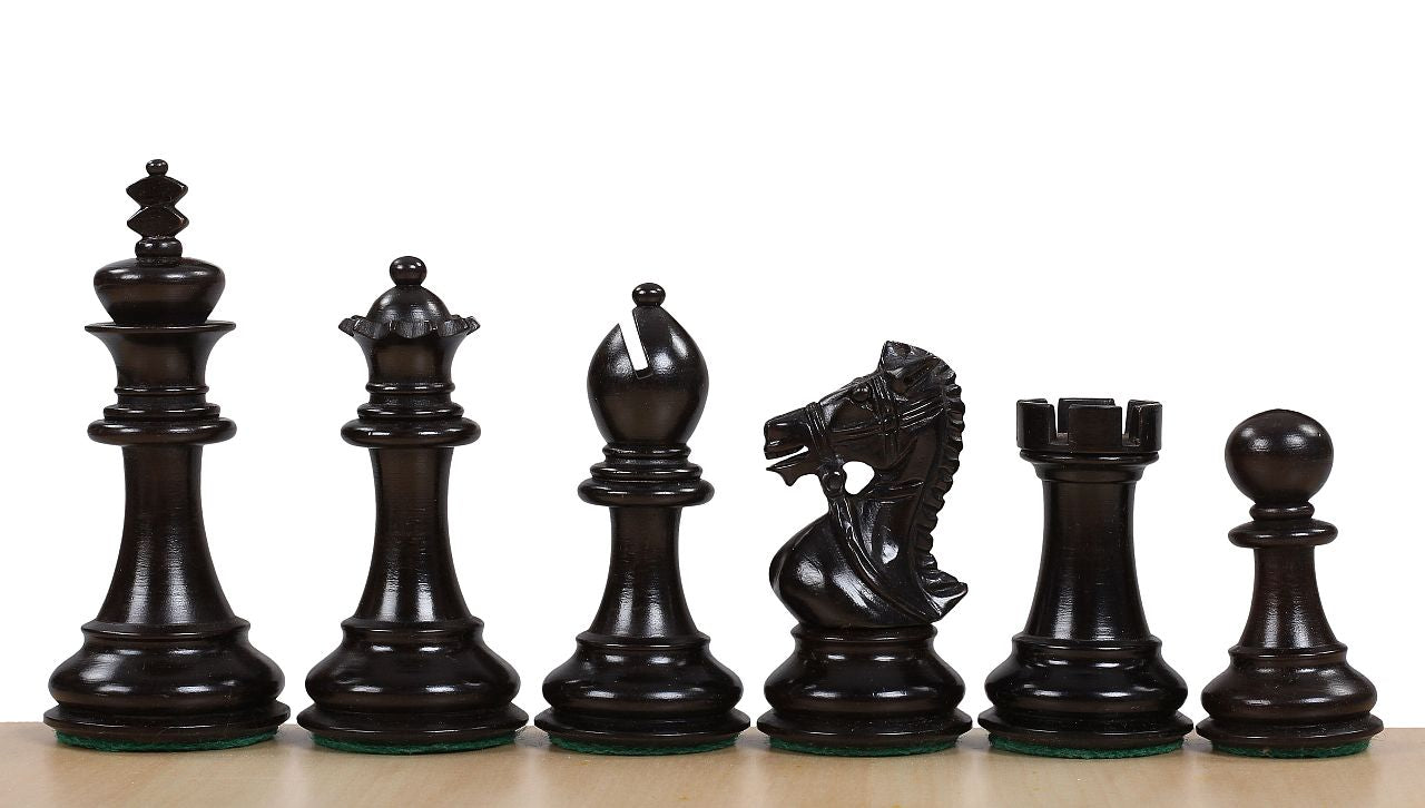 King's Bridal Ebony Chess Figures 3.5 inches - King's Bridal Ebony Chess Figures 3.5 inches