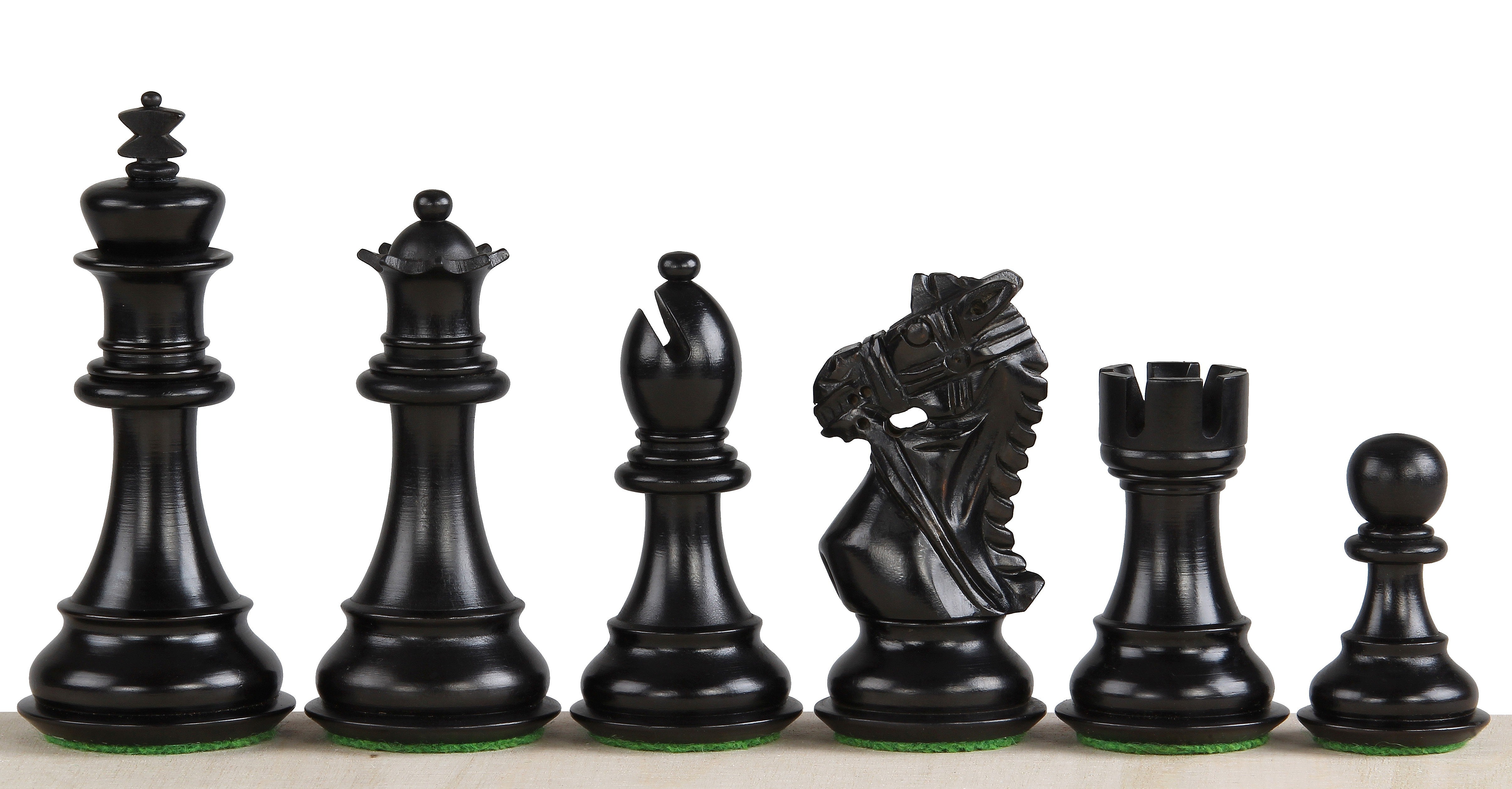 King's Bridal Ebony Chess Figures 3.75 Carved Wooden - King's Bridal Ebony Chess Figures 3.75 Carved Wooden