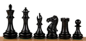 Champfered Base Ebony Chess Figures 4.25 inches