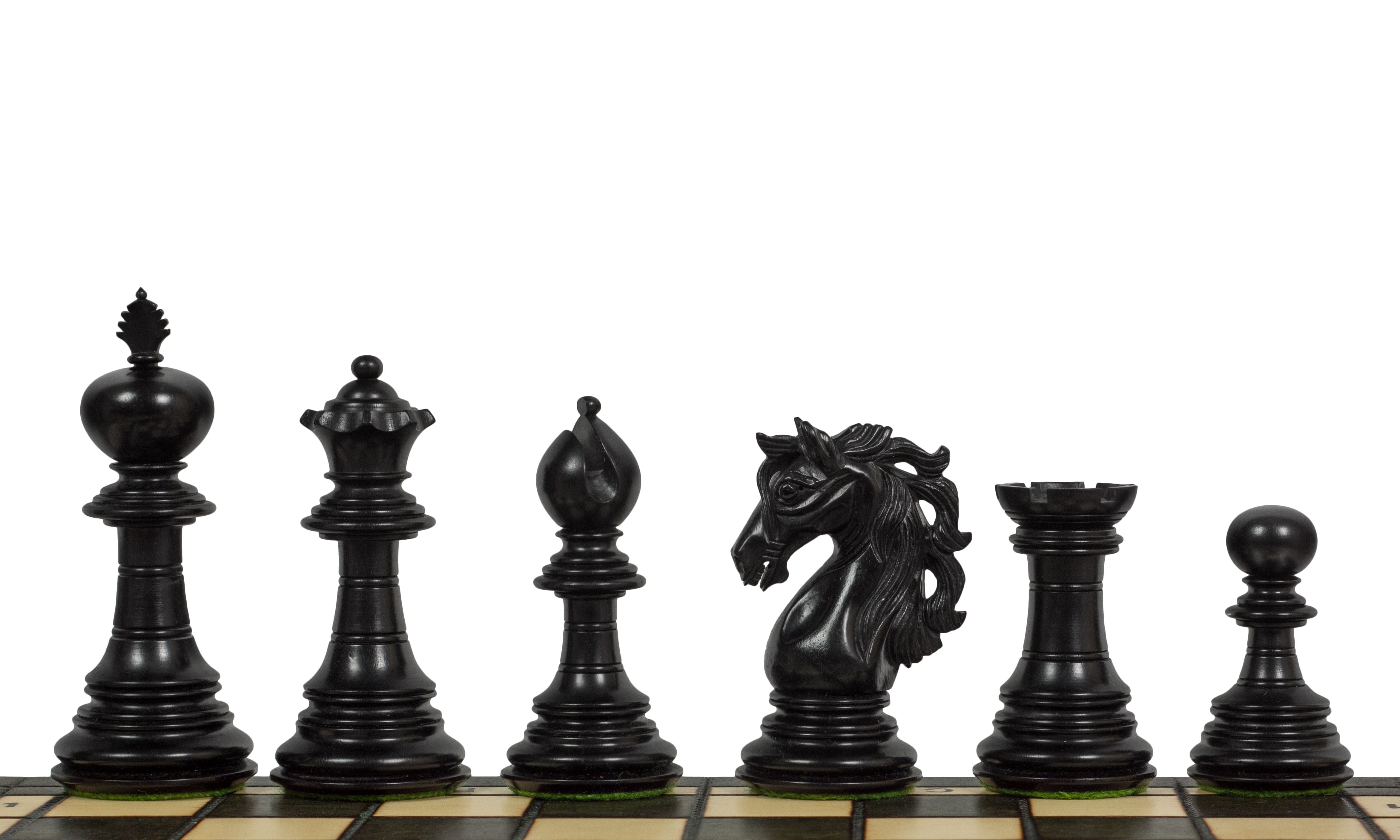 Adios 4" Schachfiguren aus Ebenholz und Buche - Adios 4" Schachfiguren aus Ebenholz und Buche